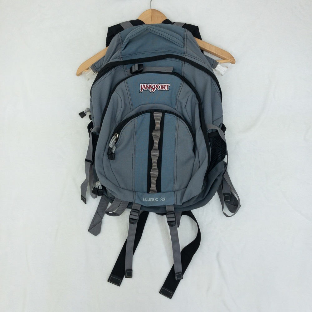 JanSport Equinox 33 Backpack Gray Technical Hiking Daypack Travel ISSUE